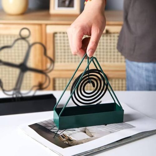 Simple Triangle-shaped Iron Mosquito Coil Holder Creative Hanging Or Standing Incense Burner - Image 2