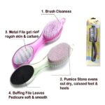 4 In 1 Foot Scrubber | Multi Use Pedicure Paddle Brush – 4 Step Pedicure Cleanse, Scrub, File And Buff - Image 7