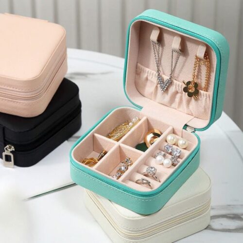 Jewelry Storage Box Leather Jewelry Stand Earrings Ring Box Cosmetics Beauty Container Organizer - Image 6