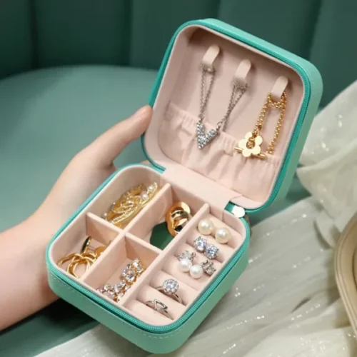 Jewelry Storage Box Leather Jewelry Stand Earrings Ring Box Cosmetics Beauty Container Organizer - Image 2