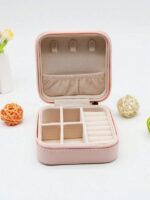 Jewelry Storage Box Leather Jewelry Stand Earrings Ring Box Cosmetics Beauty Container Organizer - Image 3