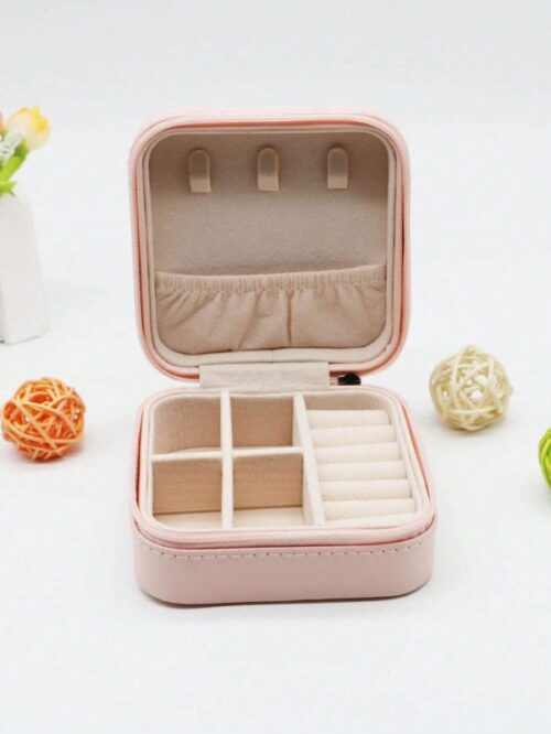 Jewelry Storage Box Leather Jewelry Stand Earrings Ring Box Cosmetics Beauty Container Organizer - Image 3