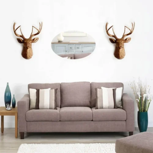 Oval Acrylic Mirror Wall Sticker | Oval Bathroom House Mirror Acrylic Wall Stickers - Image 4