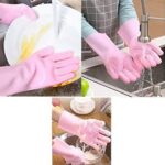 Pair Of Silicone Full Finger Washing Gloves For Home & Kitchen - Image 3