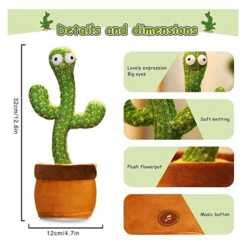 Portable Rechargeable Dancing Cactus Toy Funny Education Toys For Babies - Image 5