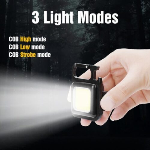 Black Metal Led Cob Light Key Chain & Multifunction - Image 7