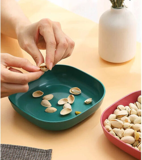 Colorful Stackable Plastic Plate Set - Image 3
