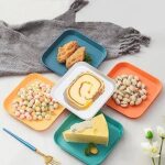 Colorful Stackable Plastic Plate Set - Image 4