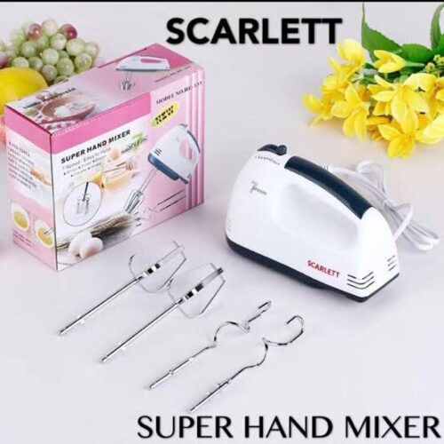 Scarlett 7-Speed Electric Hand Mixer – With Beaters & Dough Hooks