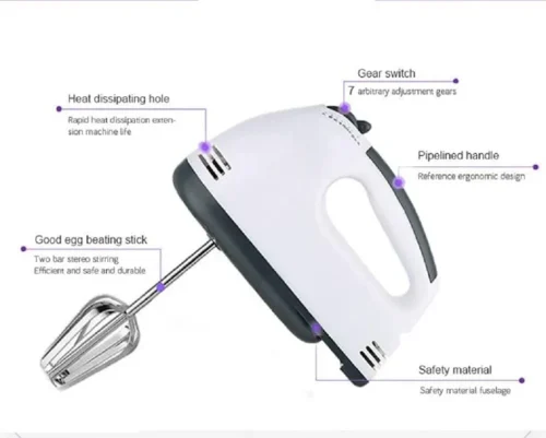 Scarlett 7-Speed Electric Hand Mixer – With Beaters & Dough Hooks - Image 4