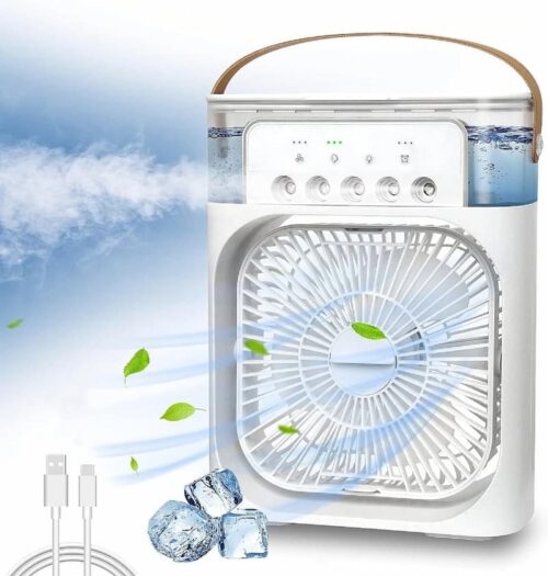 Mini Air Cooler Fan with Humidifier with  LED Light - Image 2