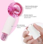 Pink Glitter Ice Globes for Face – Cooling Glass Facial Massage Tools - Image 3