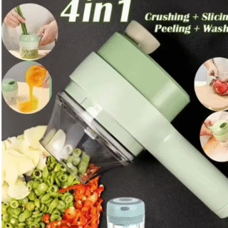 4 In 1 Multifunction Food Chopper Slicer Electric Vegetable Cutter Masher USB Wireless Garlic Crusher Grinder Kitchen Gadgets
