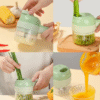 4 In 1 Multifunction Food Chopper Slicer Electric Vegetable Cutter Masher USB Wireless Garlic Crusher Grinder Kitchen Gadgets - Image 2