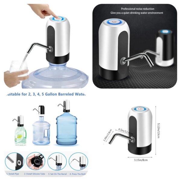 USB Charging Drinking Portable Water Bottle Pump, Automatic Water Dispenser Pump Switch for Universal Gallon Bottle